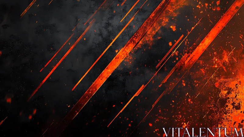 Fiery abstract digital background with diagonal orange streaks.