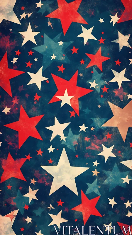 Playful red, white, and blue stars dancing across night.