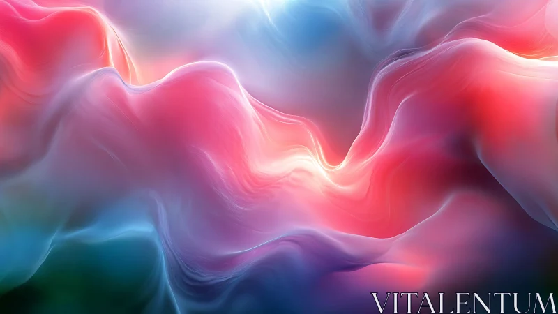 Fluid neon gradient waves forming luminous abstract valley.
