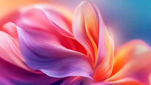 Chromatic fluid dynamics with multilayered gradient petals.