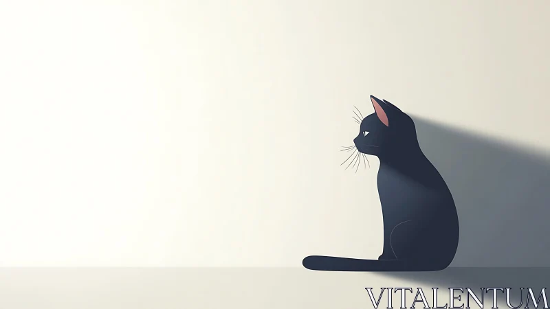 Black Cat in Profile: A Moment of Quiet Contemplation.
