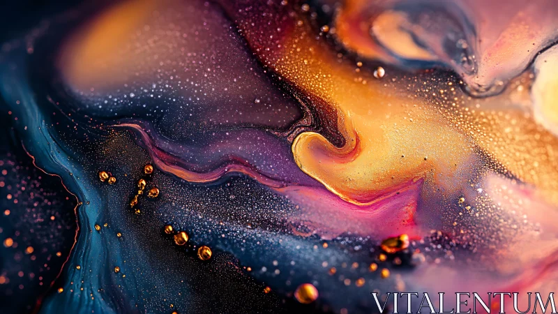 Cosmic fluid swirl forms luminous abstract nebula shapes