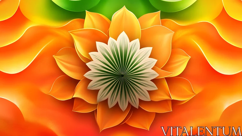 Radial layered floral mandala with high-saturation gradient petals