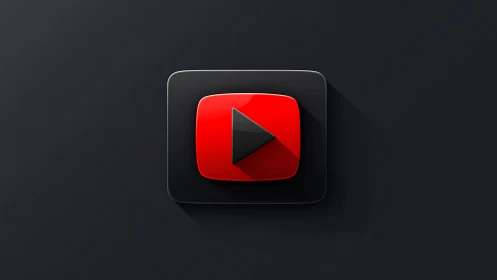 Play button icon on dark background with gradient shadow effect.