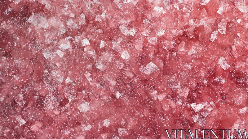 Pink salt crystals macro texture with scattered white specks.
