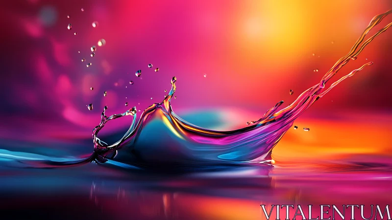 Liquid rainbow daydreams explode in a playful water splash.