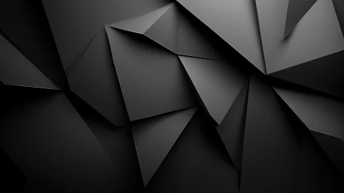 Dark geometric folded shapes in layered abstract space.