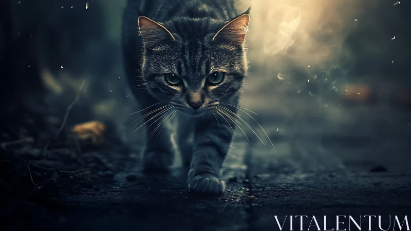 Feline Hunter Emerges Through Atmospheric Haze With Piercing Gaze