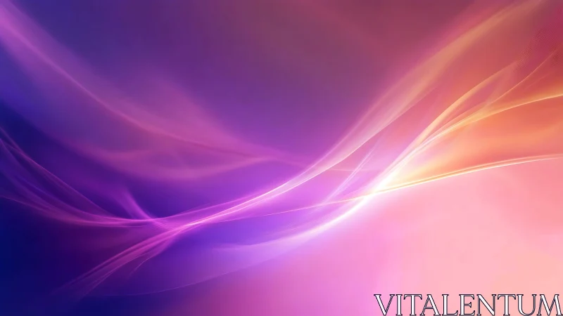 Luminous violet and peach light waves in silky motion.