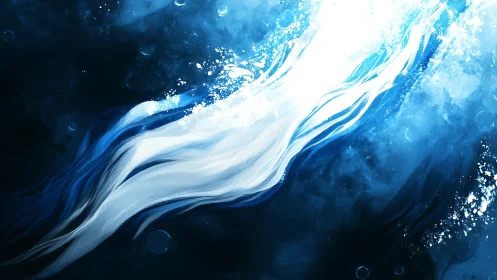 Luminescent aqueous stream with dynamic blue spectral flow