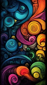 Spiraling neon currents swirl into a restless chromatic storm