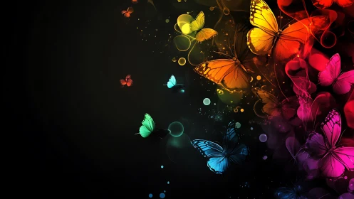 Chromatic butterfly vectors in luminous spectral diffusion.