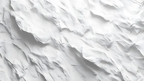 Crumpled White Paper Texture in Minimalist Abstract Style.
