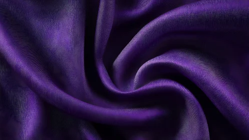 High-resolution close-up of folded iridescent purple satin fabric
