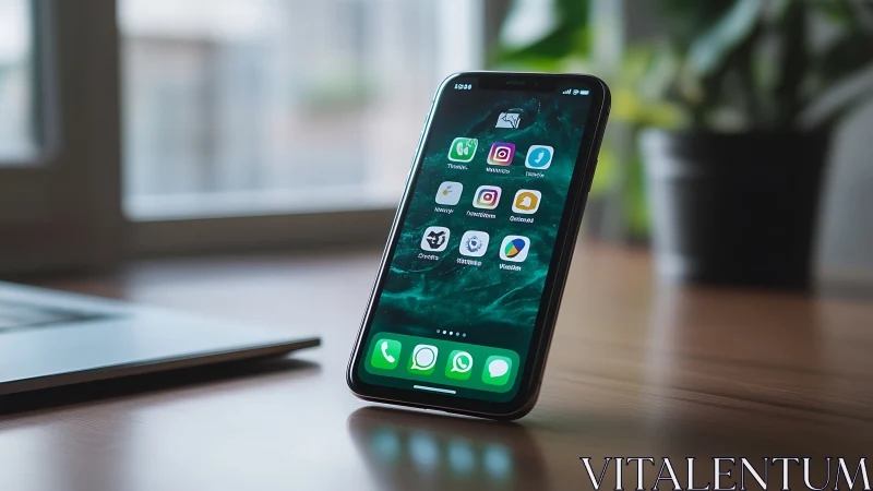 Your Connected World Sits Ready on a Wooden Desk.
