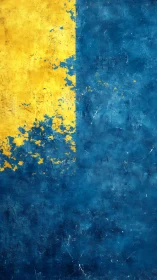 Vertical yellow and blue textured abstract color field design.