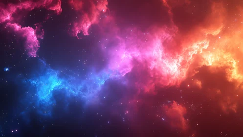 Multicolored nebula clouds form a luminous central band