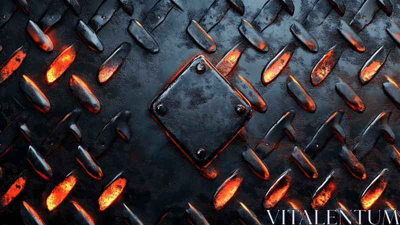 Molten Metal Diamond Plate with Glowing Heat Accents.