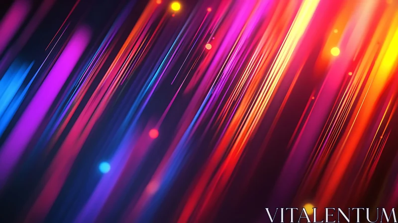 Neon comet trails racing through a prismatic digital night.