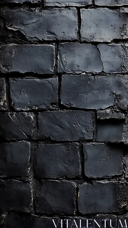 Moody black brick wall with rich texture and quiet depth.