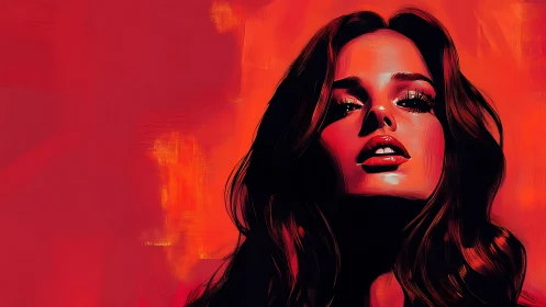 Portrait of confident woman against vivid red backdrop