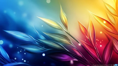 Radiant gradient leaves curve across dual-toned abstract field