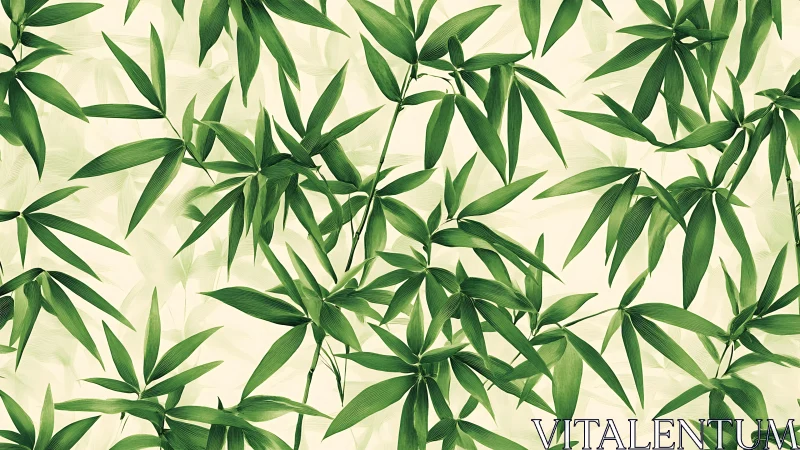 Dense bamboo leaf pattern with layered botanical vector stylization