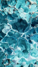 Dreamy turquoise ice caverns in a soft abstract glow.