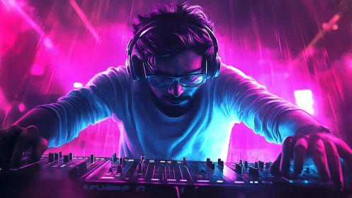 Electric night DJ leans into glowing beats with bold focus
