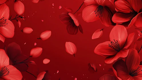 Radiant Red Flowers Bloom in Warm Harmony.