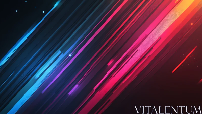 Colorful neon streaks race across a sleek digital night sky