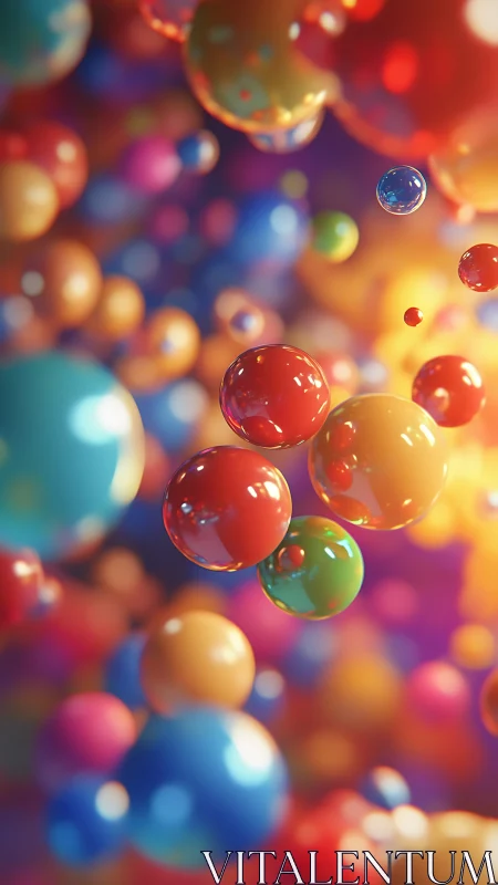 Chromatic orbs drifting through a prismatic dreamscape.