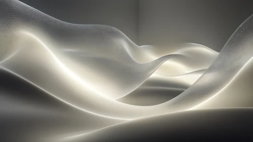 Luminous flowing mesh waves in minimal abstract chamber.