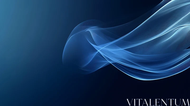 Parametric blue light ribbons in graded deep space field.