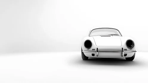 Front view of white classic coup&eacute; in high-key render
