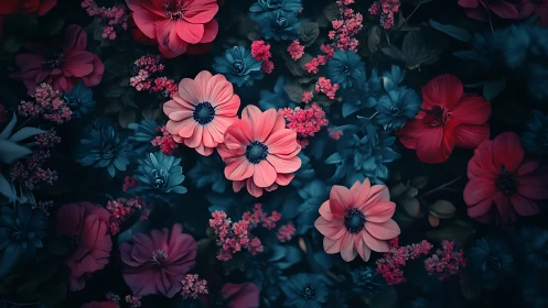 Stratified Chromatic Floral Composition with Tonal Gradation.