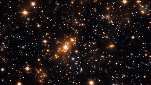 Dense stellar field displays orange and white point sources