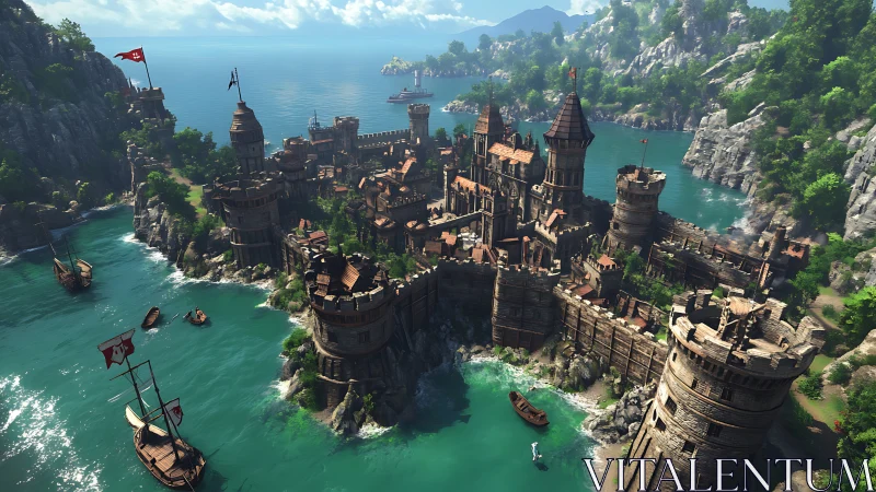 Medieval Coastal Fortress Complex on Rocky Archipelago