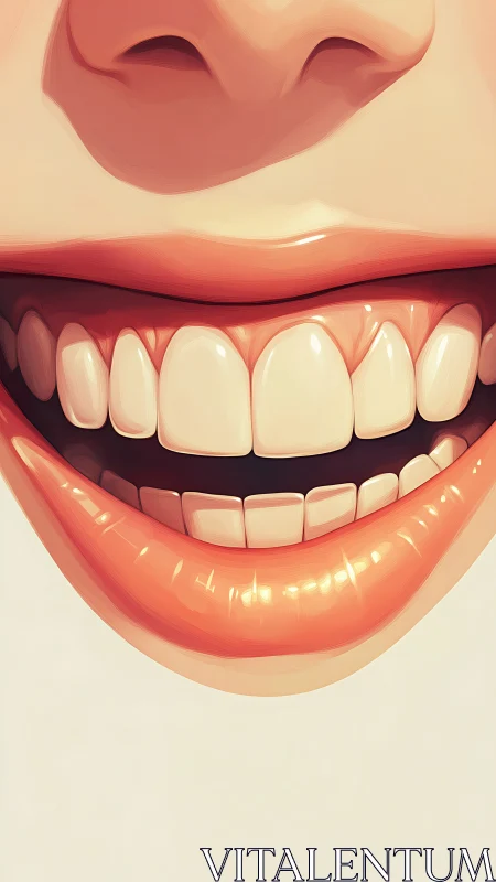 Close-up digital rendering shows lower face with open smile