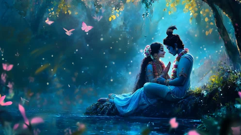 A Magical Moment Between Two Hearts in Nature's Enchanted Garden.