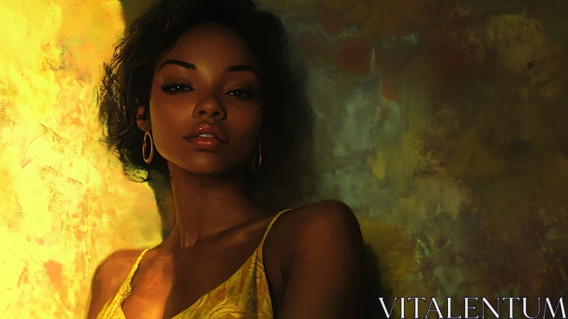 Moody digital portrait uses chiaroscuro and golden side light