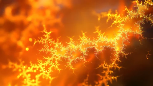 Solar flare lattice ignites a river of molten fractal light.