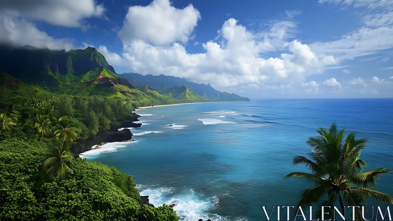 Kauai Na Pali Coast Cliffside Ocean View.