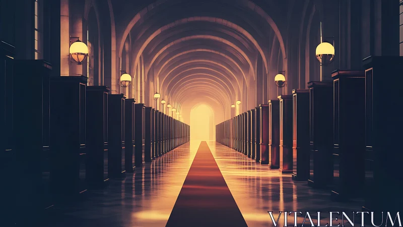 Parametric vaulted corridor with axial luminance gradient.