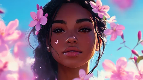 Daydreaming among blossoms and blue-sky whispers.