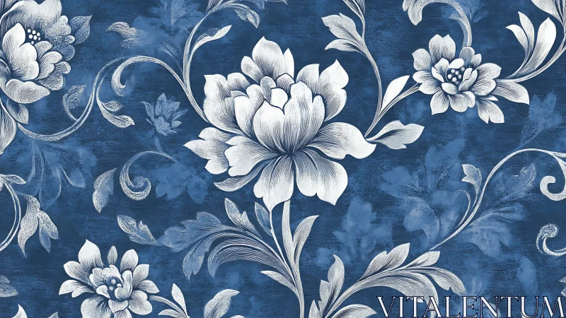 Indigo petals unfold in timeless botanical reverie