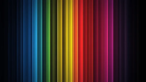 Radiant rainbow stripes glowing across a cozy dark field.