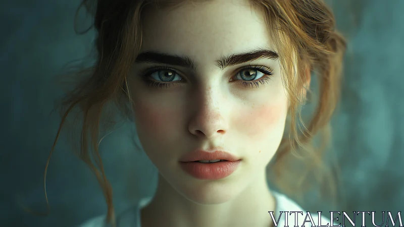 Soft green-eyed portrait lingers with quiet, gentle intensity