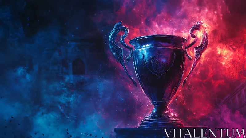 Chromatic vortex trophy under bifurcated spectral nebula.