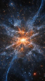 Stellar fireburst blooms in a glowing cosmic crossroads.